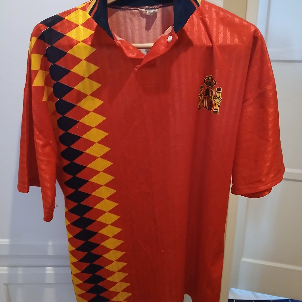 Size Medium Men's Shirt Spanish Soccer National Team 1994-1995 Jersey